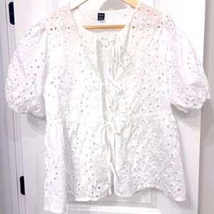 Tie Front Peplum Top